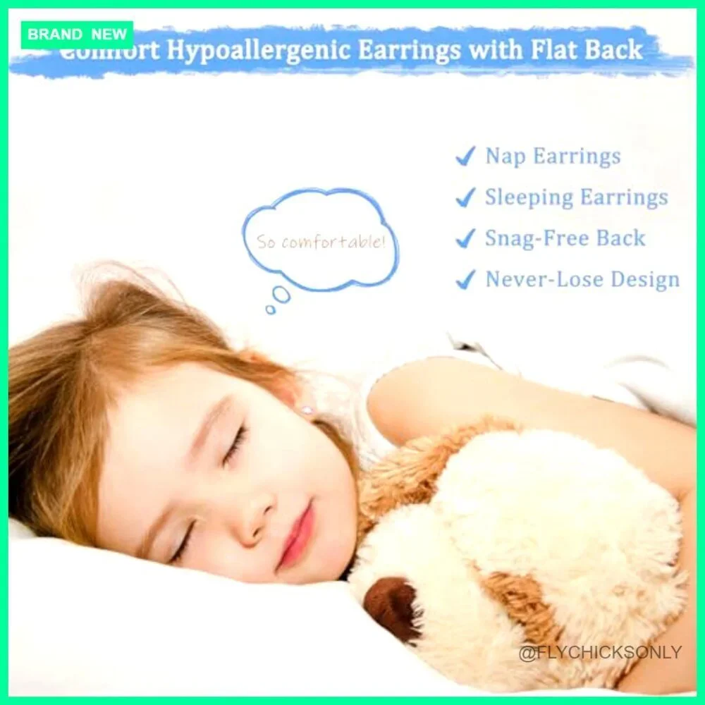 Hypoallergenic Screw Back Stud Earrings for Girls Toddler Sensitive Ears
